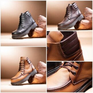 حذاء هاف بوت جلد طبيعي رجالي - Half Boat For Men J2